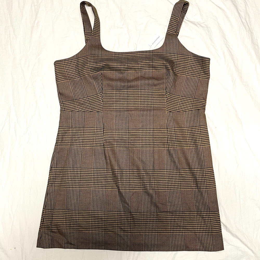 Banana Republic Plaid Mini Dress, Brown/ Black, Size 20